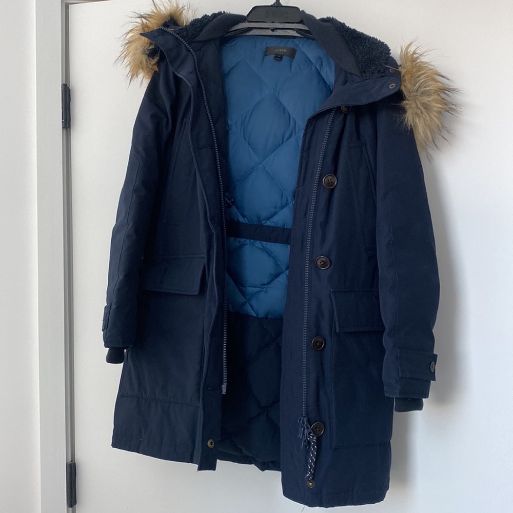 Jcrew Navy Down Nordic Parka